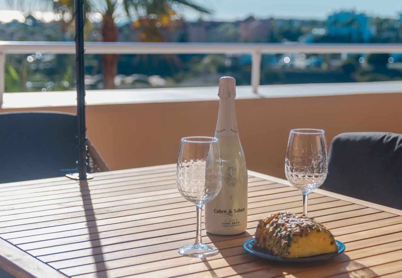 Lejlighed i Mijas Costa - Luksus lejlighed med havudsigt – få skridt til strand og restauranter