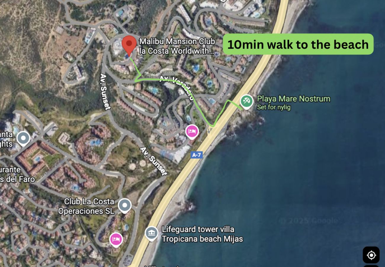 Lejlighed i Mijas Costa - Luksus lejlighed med havudsigt – få skridt til strand og restauranter